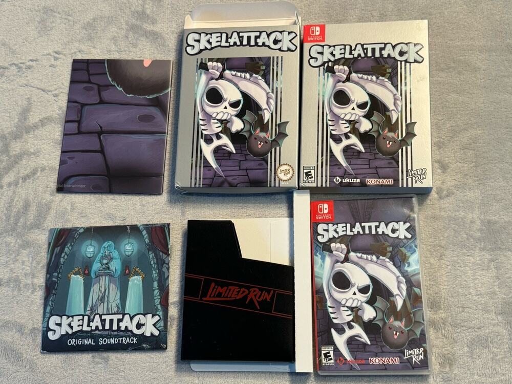 Open Box Nintendo Switch Skelattack Classic Edition Limited Run #176 CD & Poster